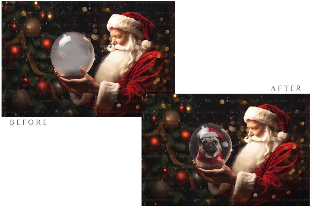 Digital Snow Globe Background. Png snow and glow overlays with PSD Template. The globe is transparent, perfect for adding your own images and retain the glass effect. Nutcracker Mouse Christmas. The file is 6000 x 4000, 300dpi. Png Included. Use for Xmas edits, Photography, Card Crafts, Scrapbooking. ATP Textures