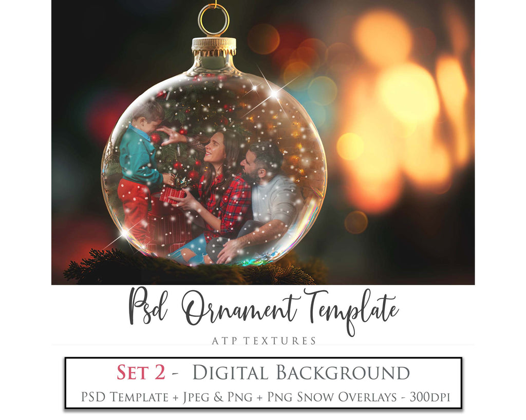 Christmas Glass Bauble Ornament Overlay and Digital Png Background. Snow flurries and PSD template included. The globe is transparent, perfect for you to add your own images and retain the snow globe effect.This file is 6000 x 4000, 300dpi. Photography, Scrapbooking, Photo Overlays, Png, Jpeg, Psd. ATP Textures.