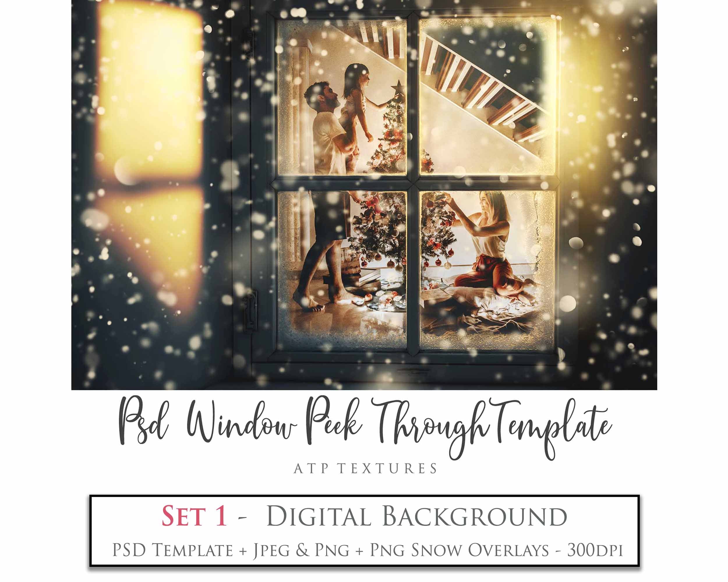 Digital Snow Globe Background, with snow Overlays and a PSD Template included in the set.The globe is transparent, perfect for you to add your own images and retain the snow globe effect. Photoshop Photography Background. Printable, Editable Card for Christmas with Santa Window or Glass Globe. ATP Textures