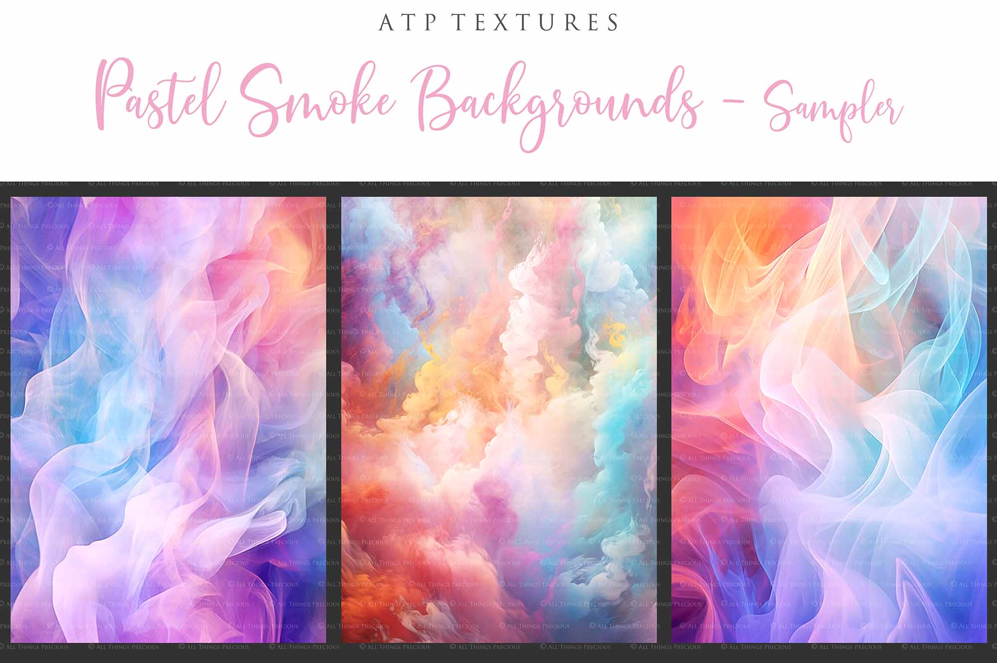 AI Digital - 24 PASTEL SMOKE BACKGROUNDS - Set 2