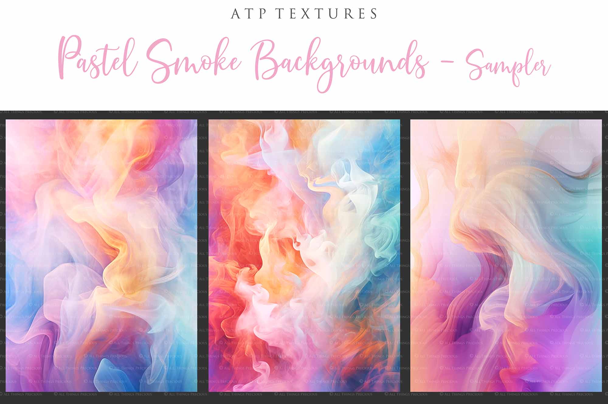 AI Digital - 24 PASTEL SMOKE BACKGROUNDS - Set 3