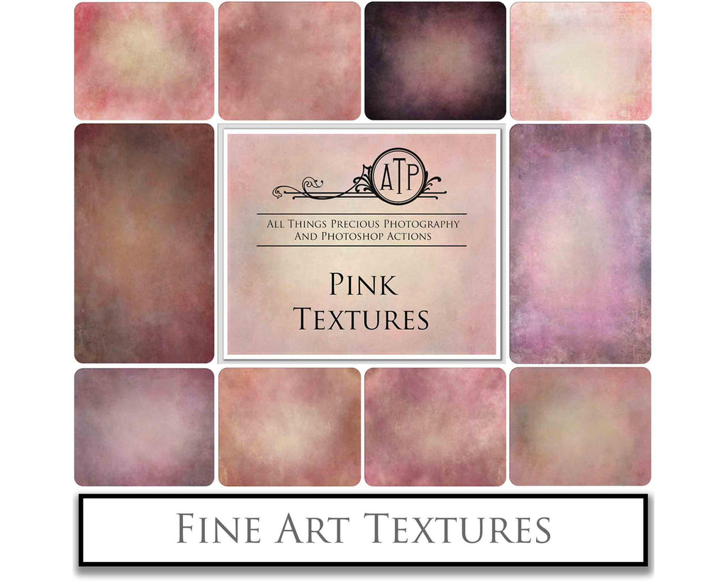 Pretty Pink textures. Fine art texture for photographers, digital editing. Photo Overlays. Antique, Vintage, Grunge, Light, Aged Bundle. Textured printable Canvas, Colour, black and white, Bundle. High resolution, 300dpi Graphic Assets for photography, digital scrapbooking and design. By ATP Textures