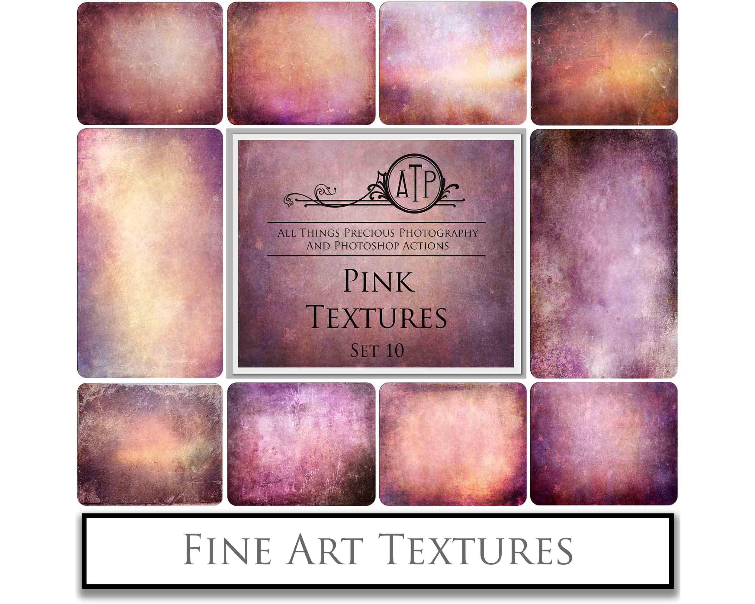 Pretty Pink textures. Fine art texture for photographers, digital editing. Photo Overlays. Antique, Vintage, Grunge, Light, Aged Bundle. Textured printable Canvas, Colour, black and white, Bundle. High resolution, 300dpi Graphic Assets for photography, digital scrapbooking and design. By ATP Textures
