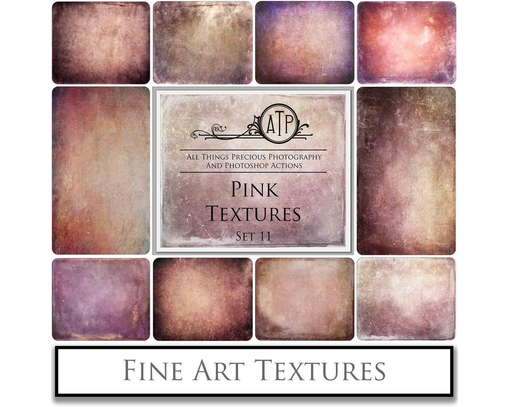 Pretty Pink textures. Fine art texture for photographers, digital editing. Photo Overlays. Antique, Vintage, Grunge, Light, Aged Bundle. Textured printable Canvas, Colour, black and white, Bundle. High resolution, 300dpi Graphic Assets for photography, digital scrapbooking and design. By ATP Textures