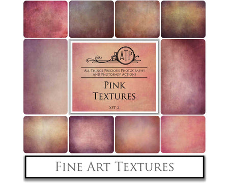 Pretty Pink textures. Fine art texture for photographers, digital editing. Photo Overlays. Antique, Vintage, Grunge, Light, Aged Bundle. Textured printable Canvas, Colour, black and white, Bundle. High resolution, 300dpi Graphic Assets for photography, digital scrapbooking and design. By ATP Textures