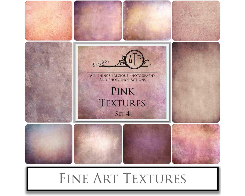 Pretty Pink textures. Fine art texture for photographers, digital editing. Photo Overlays. Antique, Vintage, Grunge, Light, Aged Bundle. Textured printable Canvas, Colour, black and white, Bundle. High resolution, 300dpi Graphic Assets for photography, digital scrapbooking and design. By ATP Textures