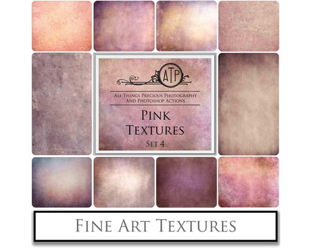 Pretty Pink textures. Fine art texture for photographers, digital editing. Photo Overlays. Antique, Vintage, Grunge, Light, Aged Bundle. Textured printable Canvas, Colour, black and white, Bundle. High resolution, 300dpi Graphic Assets for photography, digital scrapbooking and design. By ATP Textures