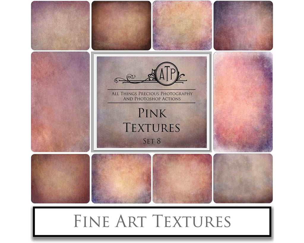 Pretty Pink textures. Fine art texture for photographers, digital editing. Photo Overlays. Antique, Vintage, Grunge, Light, Aged Bundle. Textured printable Canvas, Colour, black and white, Bundle. High resolution, 300dpi Graphic Assets for photography, digital scrapbooking and design. By ATP Textures