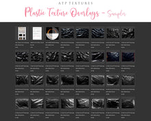 Load image into Gallery viewer, This set of Overlays &amp; Photoshop Brushes includes JPEG Plastic Textures all different and unique with photoshop brushes. All JPEG overlays are 300dpi in high resolution. THEY ARE SUITABLE FOR FINE ART PRINTING. Digital assets for graphic art and photography.
