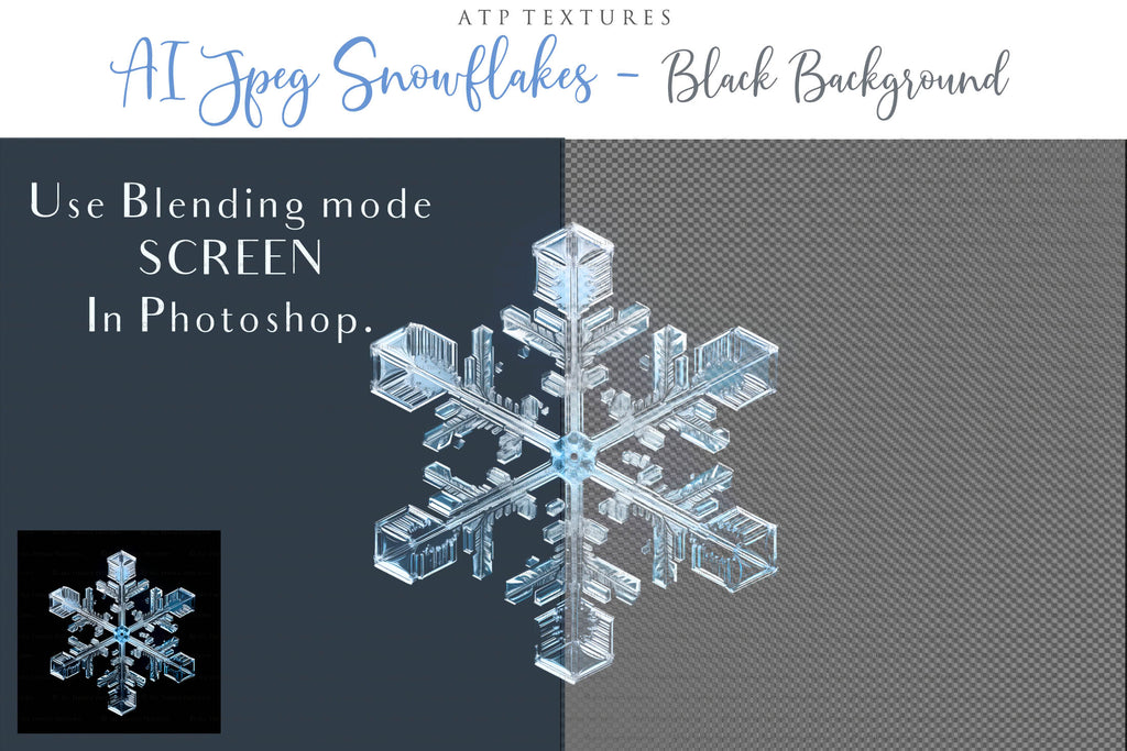 Real Snowflake Overlays & Brushes! A gorgeous addition to your beautiful photography, scrapbooking or digital art work! This set includes 60 Png Overlays 60 Jpeg Overlays 80 Photoshop brushes Instructions are included. All PNG overlays are 300dpi in high resolution. 