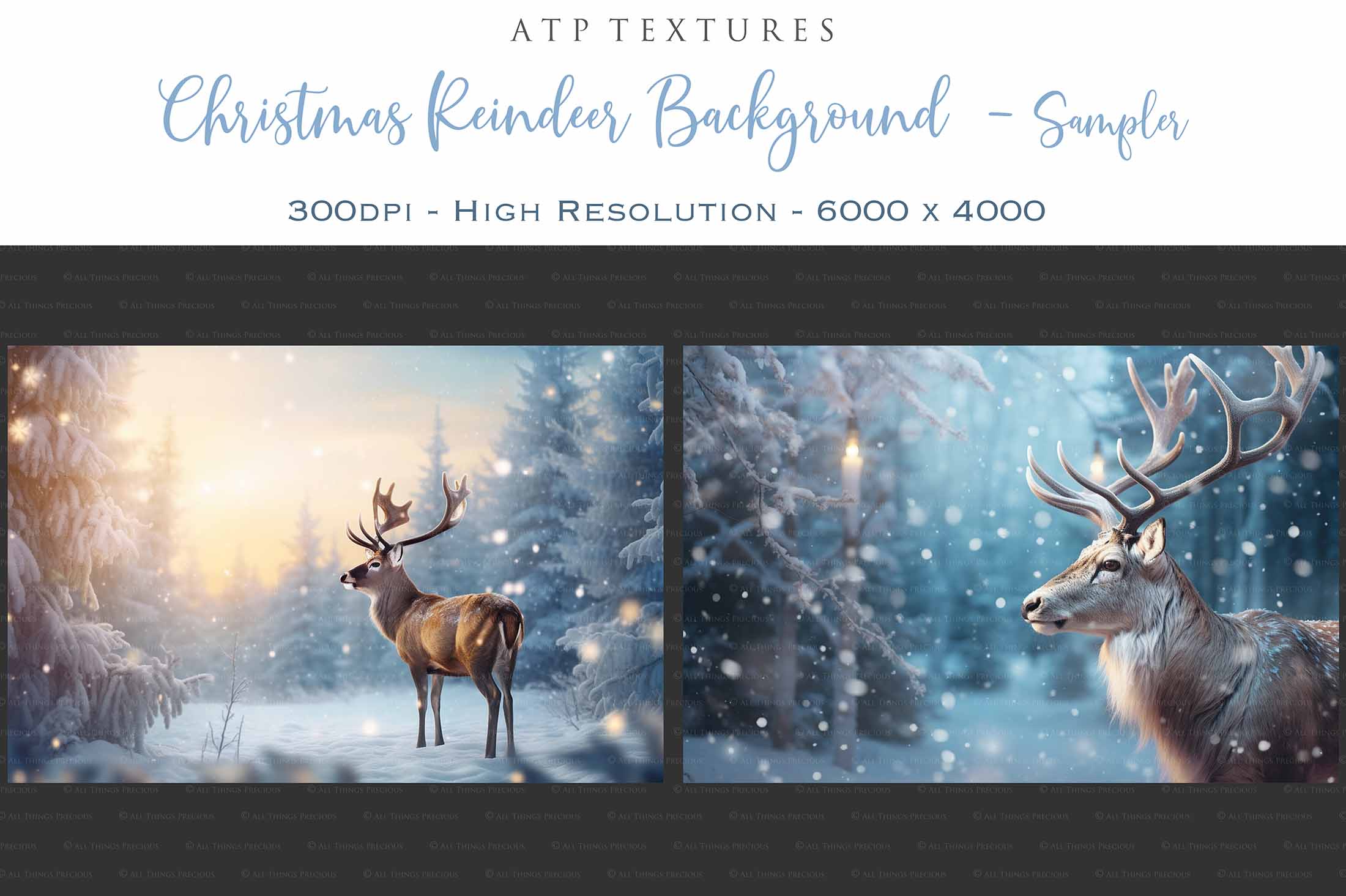 AI digital art for Scrapbooking, Photographers, Artists and Creatives.24 Jpeg Reindeer backgrounds.Each file is 300dpi. All are 4000x6000.They are in Jpeg format and high resolution.The files average between 7MB to 11MB each.You can print them as a backdrop, use as digital paper or a background for your photography.