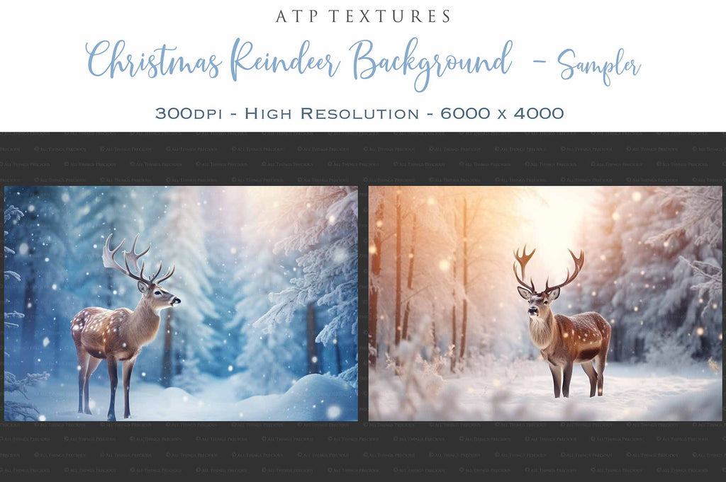 AI digital art for Scrapbooking, Photographers, Artists and Creatives.24 Jpeg Reindeer backgrounds.Each file is 300dpi. All are 4000x6000.They are in Jpeg format and high resolution.The files average between 7MB to 11MB each.You can print them as a backdrop, use as digital paper or a background for your photography.