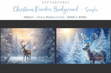 Load image into Gallery viewer, AI digital art for Scrapbooking, Photographers, Artists and Creatives.24 Jpeg Reindeer backgrounds.Each file is 300dpi. All are 4000x6000.They are in Jpeg format and high resolution.The files average between 7MB to 11MB each.You can print them as a backdrop, use as digital paper or a background for your photography.
