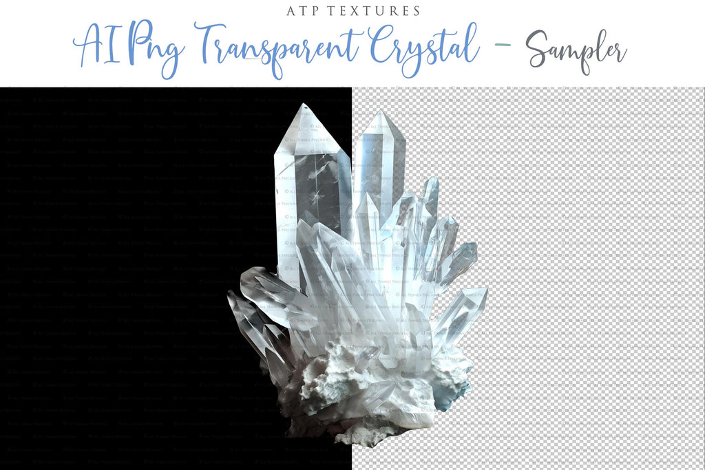 Quartz Rock Crystal overlays for clipart or Photography editing. Transparent clear see through digital files. High resolution graphic Assets for design. by ATP textures.