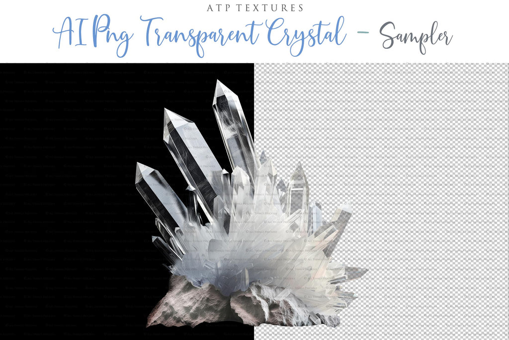 Quartz Rock Crystal overlays for clipart or Photography editing. Transparent clear see through digital files. High resolution graphic Assets for design. by ATP textures.