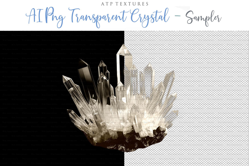 Quartz Rock Crystal overlays for clipart or Photography editing. Transparent clear see through digital files. High resolution graphic Assets for design. by ATP textures.