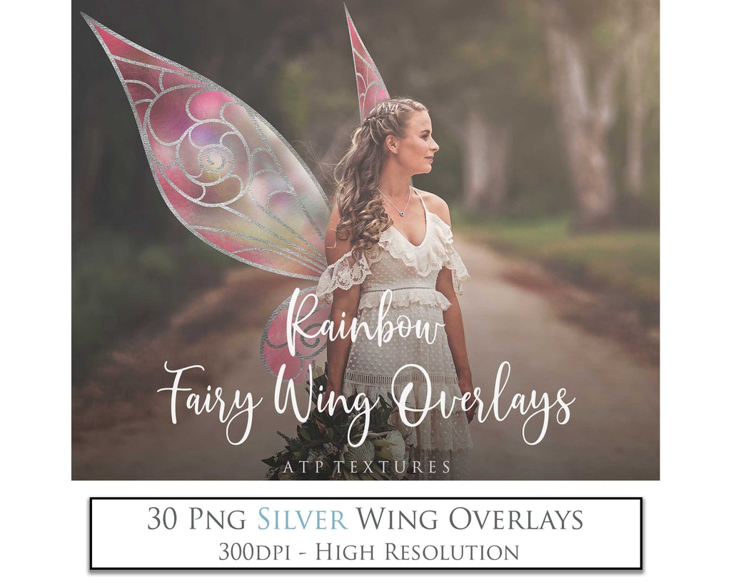 Fairy Wings Overlays For Photography, Photoshop, Digital art and Creatives. Transparent, high resolution wings for photographers. These are gorgeous PNG overlays for fantasy digital art and Child portraiture. colour, White fairy wings. Photo Overlays. Digital download. Graphic effects. ATP Textures