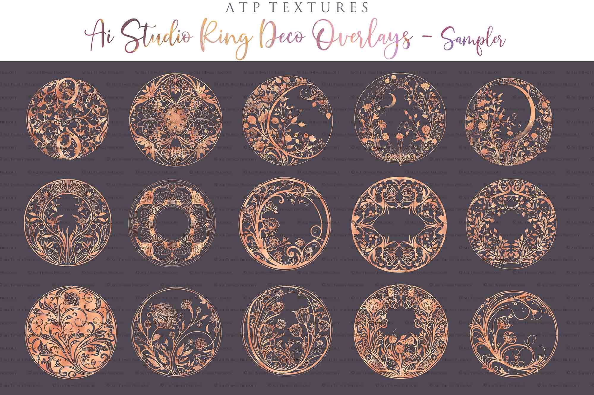 STUDIO DECO CIRCLE - ROSE GOLD - Background Digital Overlays