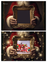 Load image into Gallery viewer, Christmas Template Background. Snow globe with snow overlays. Add a photo to the digital background. Glass Effect Ornament bauble. Jpeg and Png copies. With snow overlays included. High resolution, quality files for photography, scrapbooking.
