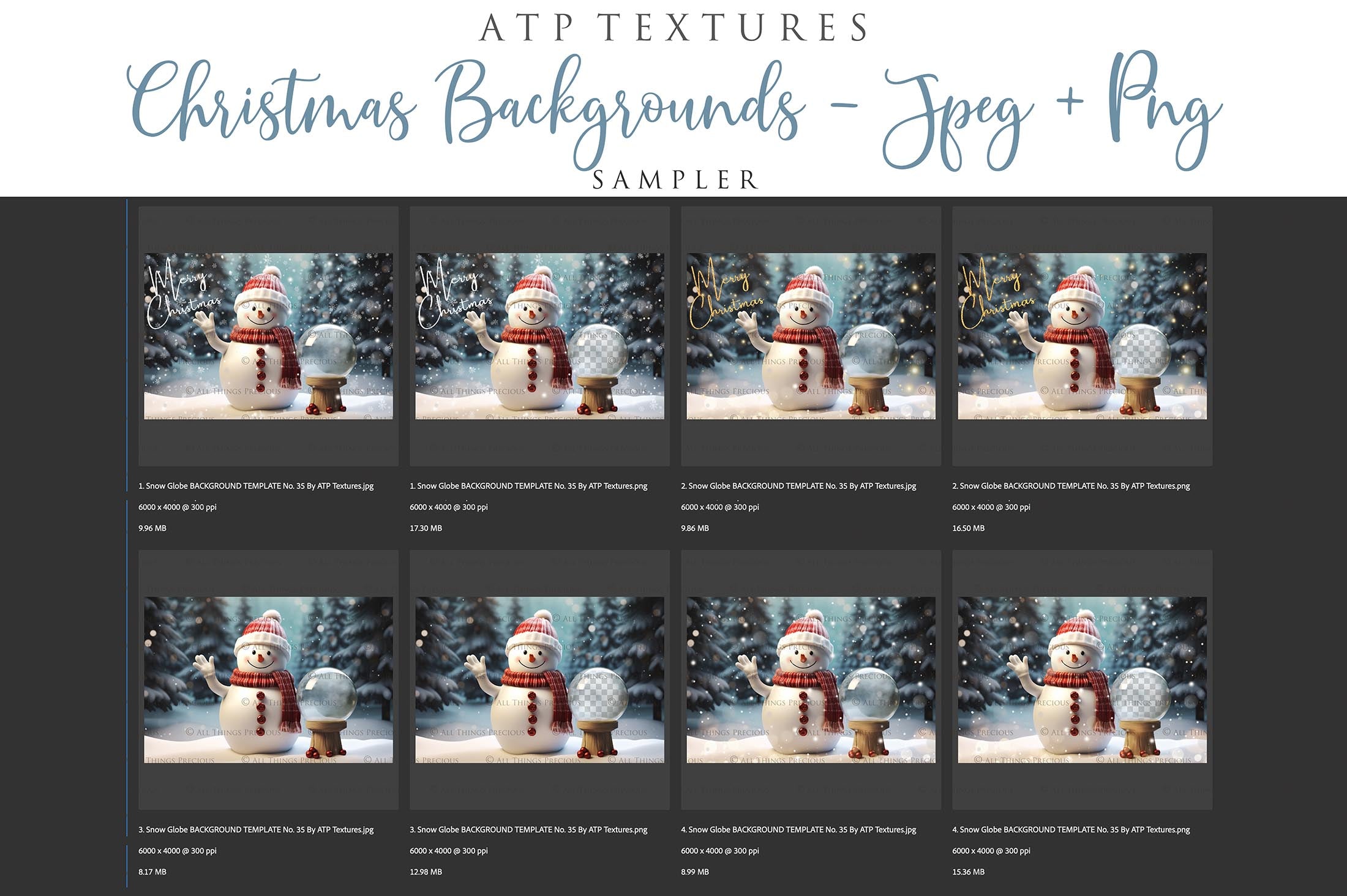 Digital Snow Globe Background, with Png snow overlays & PSD Template. The globe is transparent, perfect for adding your own images and retain the glass  effect.The file is 6000 x 4000, 300dpi. Png Included. Use for Christmas edits, Photography, Card Crafts, Scrapbooking. Xmas Backdrops. Snowman holding a glass ball.
