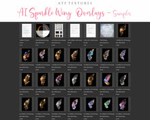 Load image into Gallery viewer, 90 AI Sparkle FAIRY WING Overlays Set 1
