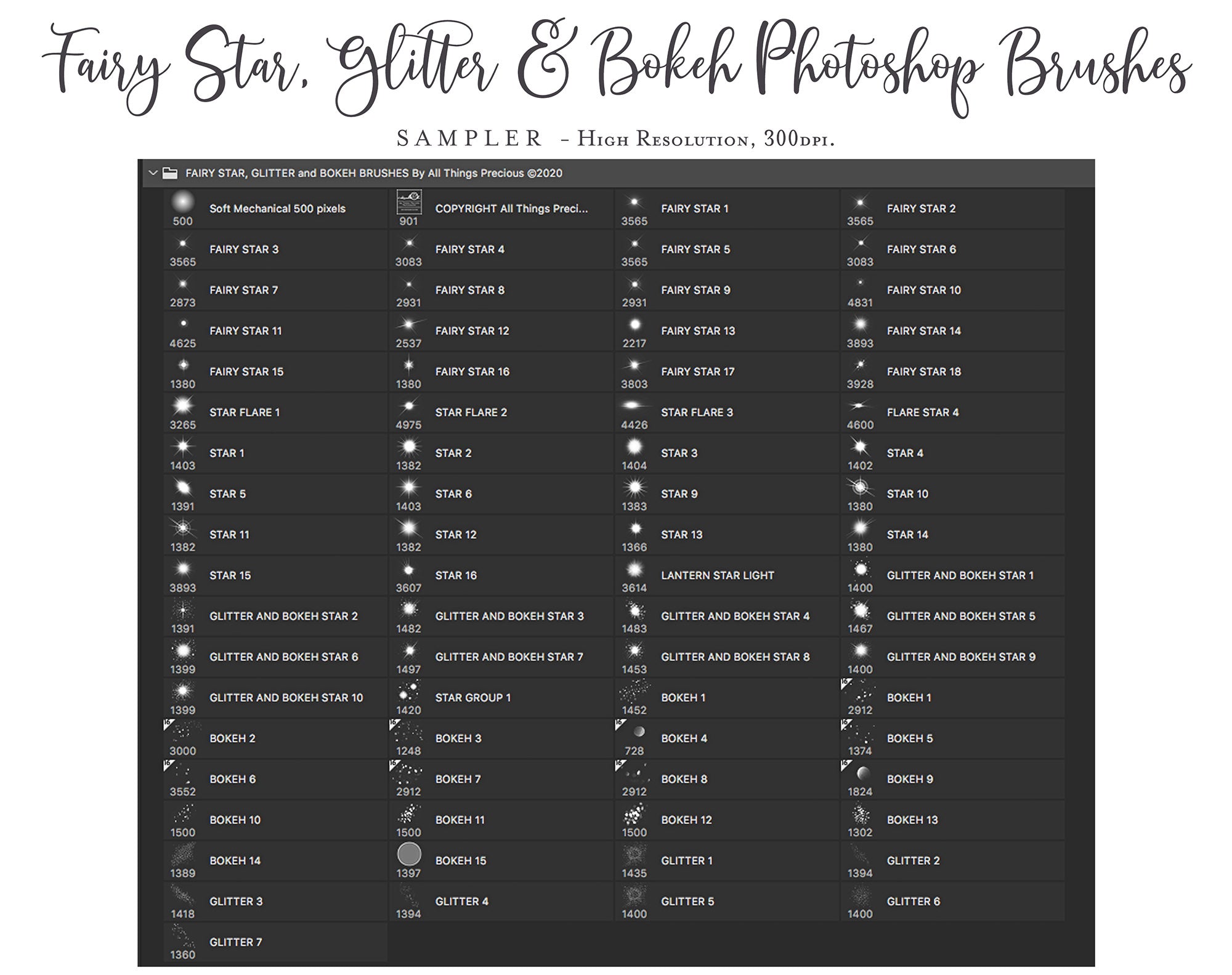 GLITTER, STARS & BOKEH Photoshop Brushes