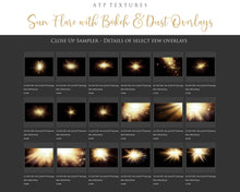 Load image into Gallery viewer, SUN FLARE, BOKEH and DUST Digital Overlays - Set 2
