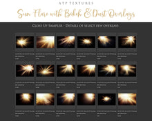Load image into Gallery viewer, SUN FLARE, BOKEH and DUST Digital Overlays - Set 2
