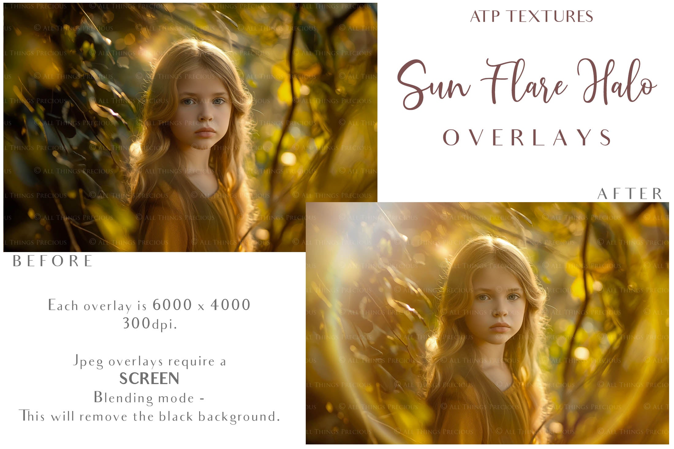 Sun flare, Sunlight Halo for digital photography. ATP Textures. High resolution digital download.