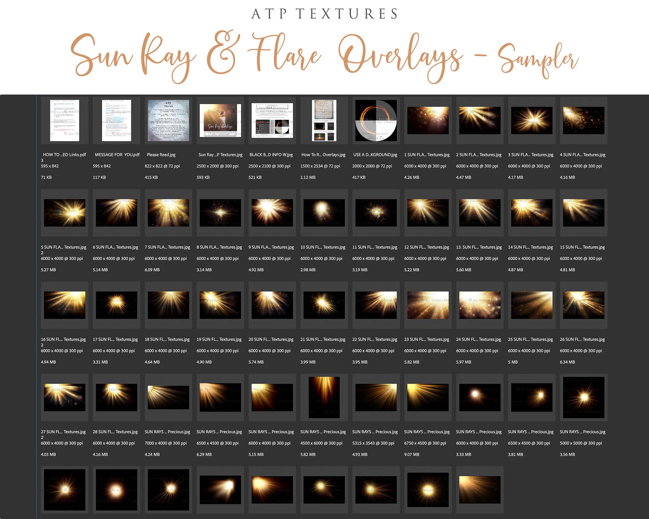 Lens flare, Sun flare overlays for photography, sunlight, light beams for summer sunshine photos. Photoshop, Digital scrapbooking. Transparent, high resolution files for photographers. Glowing overlays for fantasy digital art, Child portraiture. Digital download. Graphic effects. ATP Textures