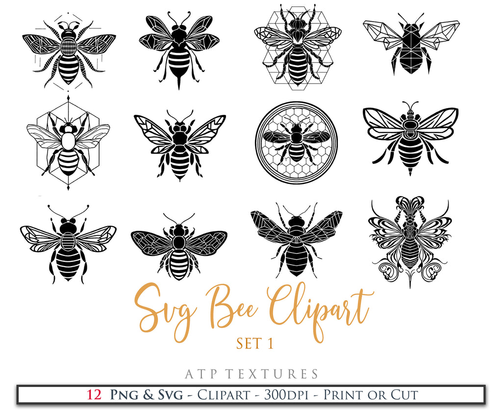 SVG Clipart for Cricut, Digital Art, Sublimation Print and Scrapbooking.Sweet Bees in High resolution.This is a digital product. This set includes 20 SVG & PNG Bee Clipart files. The PNG files are all in high resolution,300dpi.If you wish to use them for your fine art prints and photography edits without losing quality, you can!