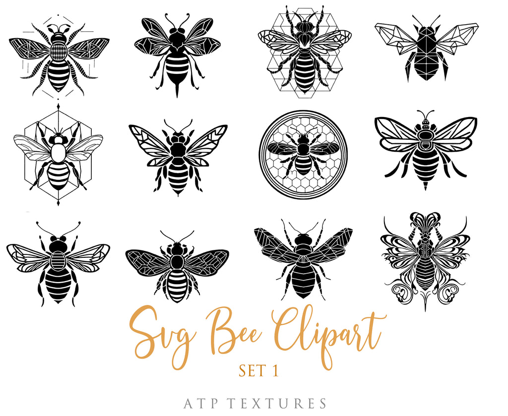 SVG Clipart for Cricut, Digital Art, Sublimation Print and Scrapbooking.Sweet Bees in High resolution.This is a digital product. This set includes 20 SVG & PNG Bee Clipart files. The PNG files are all in high resolution,300dpi.If you wish to use them for your fine art prints and photography edits without losing quality, you can!