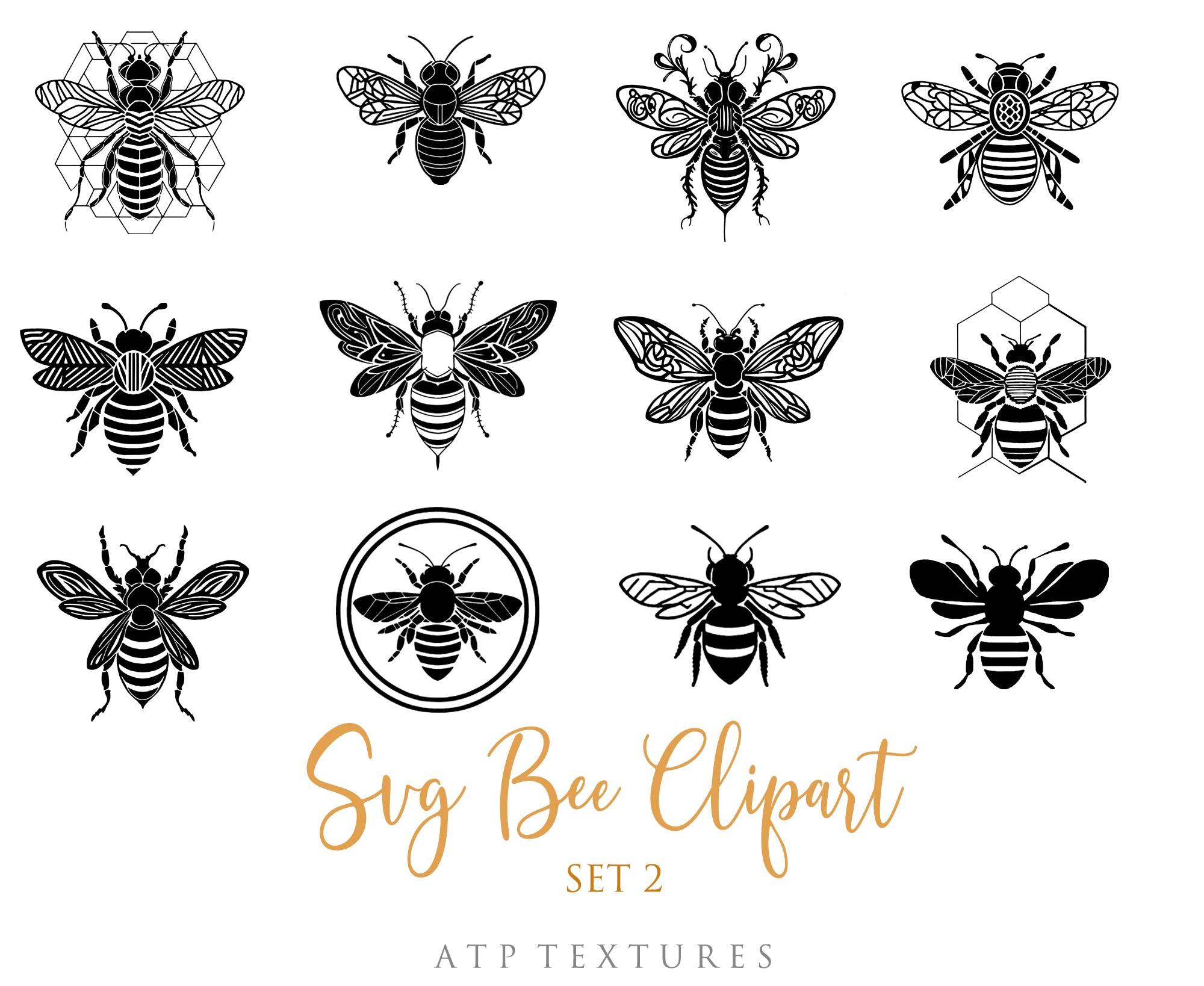 SVG Clipart for Cricut, Digital Art, Sublimation Print and Scrapbooking.Sweet Bees in High resolution.This is a digital product. This set includes 20 SVG & PNG Bee Clipart files. The PNG files are all in high resolution,300dpi.If you wish to use them for your fine art prints and photography edits without losing quality, you can!