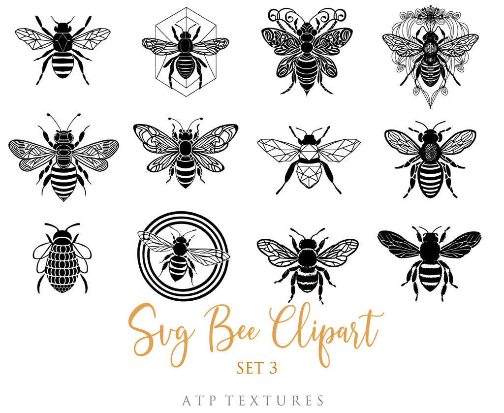 SVG Clipart for Cricut, Digital Art, Sublimation Print and Scrapbooking.Sweet Bees in High resolution.This is a digital product. This set includes 20 SVG & PNG Bee Clipart files. The PNG files are all in high resolution,300dpi.If you wish to use them for your fine art prints and photography edits without losing quality, you can! ATP Textures