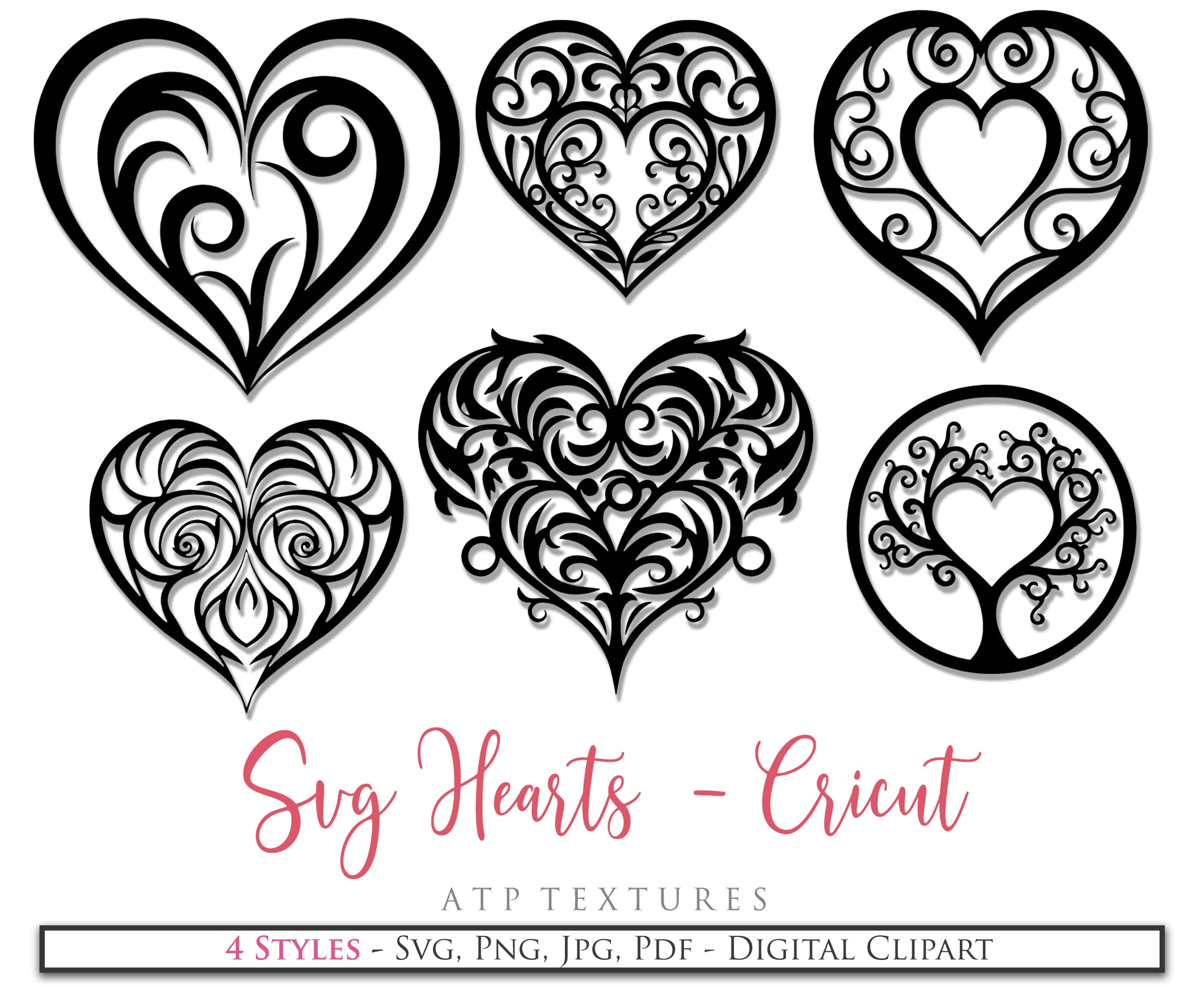 SVG Clipart for Cricut, Digital Art, Sublimation Print and Scrapbooking. Heart in High resolution.This is a digital product. This set includes 20 SVG & PNG Cat Clipart. The PNG files are all in high resolution,300dpi.If you wish to use them for your fine art prints and photography edits without losing quality, you can! ATP Textures