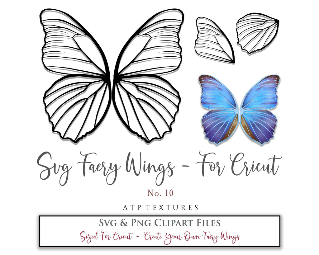 SVG & PNG Fairy/Angel Wing files for Cricut, Silhouette Cameo and other Cutting Machines. Create wearable fairy wings, all sizes. Perfect for Halloween Costumes, Fantasy, Cosplay, Photography. Prints, Wedding, Engagement, Baby Shower invitations, Sublimation Printing, Clip Art and more. Cut and assemble. ATP Textures.