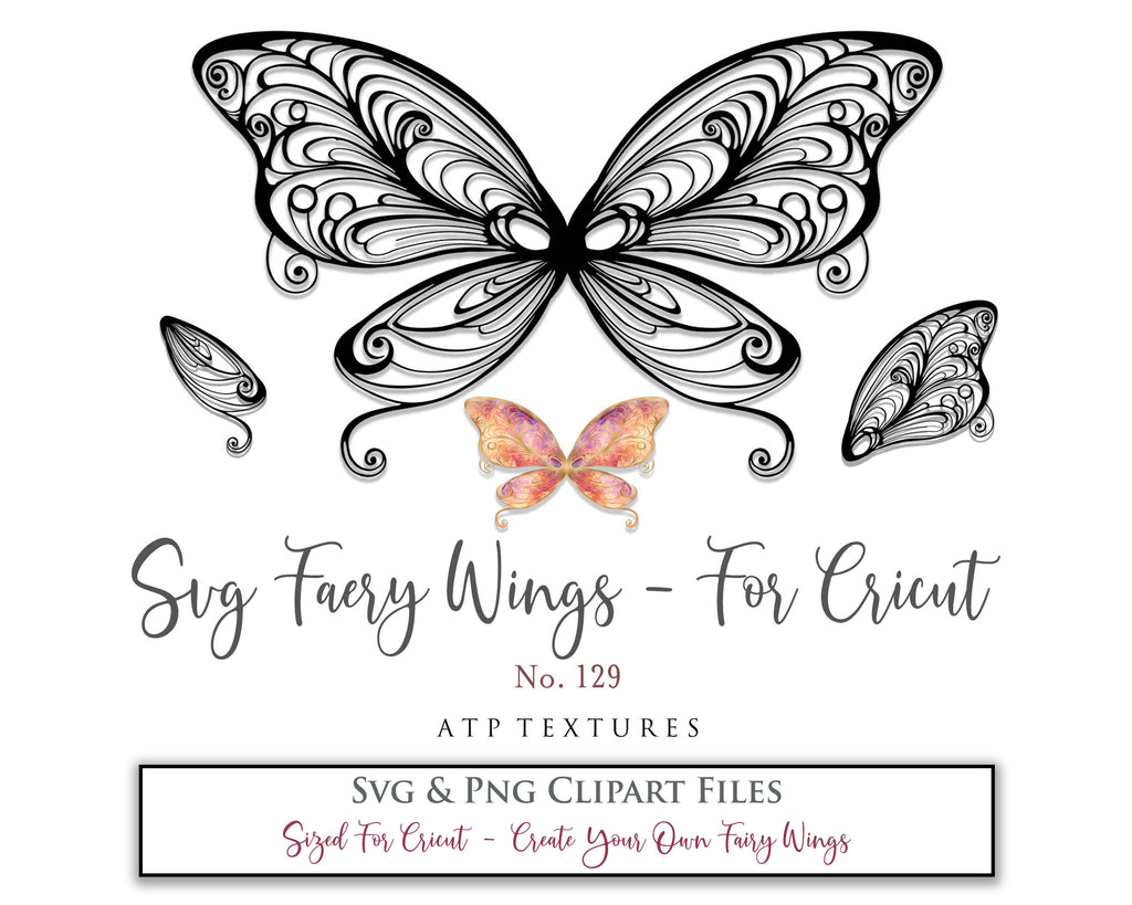 SVG & PNG Fairy/Angel Wing files for Cricut, Silhouette Cameo and other Cutting Machines. Create wearable fairy wings, all sizes. Perfect for Halloween Costumes, Fantasy, Cosplay, Photography. Prints, Wedding, Engagement, Baby Shower invitations, Sublimation Printing, Clip Art and more. Cut and assemble. ATP Textures.