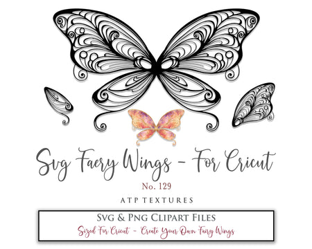 SVG & PNG Fairy/Angel Wing files for Cricut, Silhouette Cameo and other Cutting Machines. Create wearable fairy wings, all sizes. Perfect for Halloween Costumes, Fantasy, Cosplay, Photography. Prints, Wedding, Engagement, Baby Shower invitations, Sublimation Printing, Clip Art and more. Cut and assemble. ATP Textures.