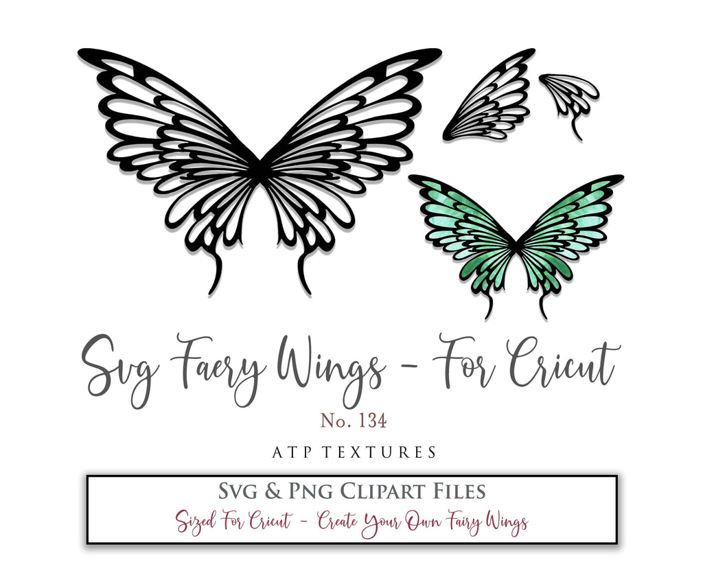 SVG & PNG Fairy/Angel Wing files for Cricut, Silhouette Cameo and other Cutting Machines. Create wearable fairy wings, all sizes. Perfect for Halloween Costumes, Fantasy, Cosplay, Photography. Prints, Wedding, Engagement, Baby Shower invitations, Sublimation Printing, Clip Art and more. Cut and assemble. ATP Textures.