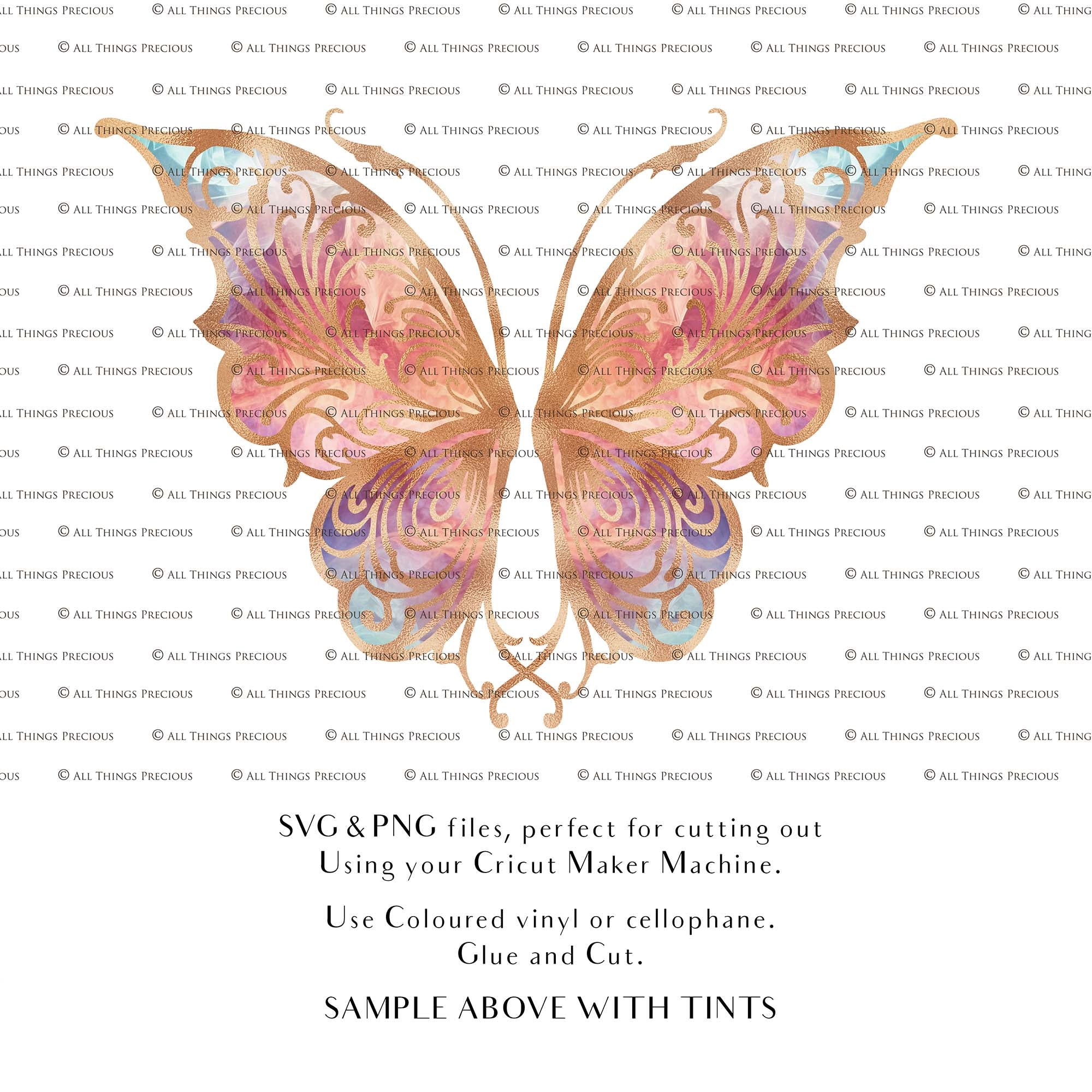 SVG, PNG Clipart, Fairy Wings, for Cricut and Silhouette Machine. Cut out and make your own real fairy wings. For Costumes, Halloween, Cosplay Wings, Adult Wings, Child size wings. Use them for Wedding invitations, sublimation print  or decorations.