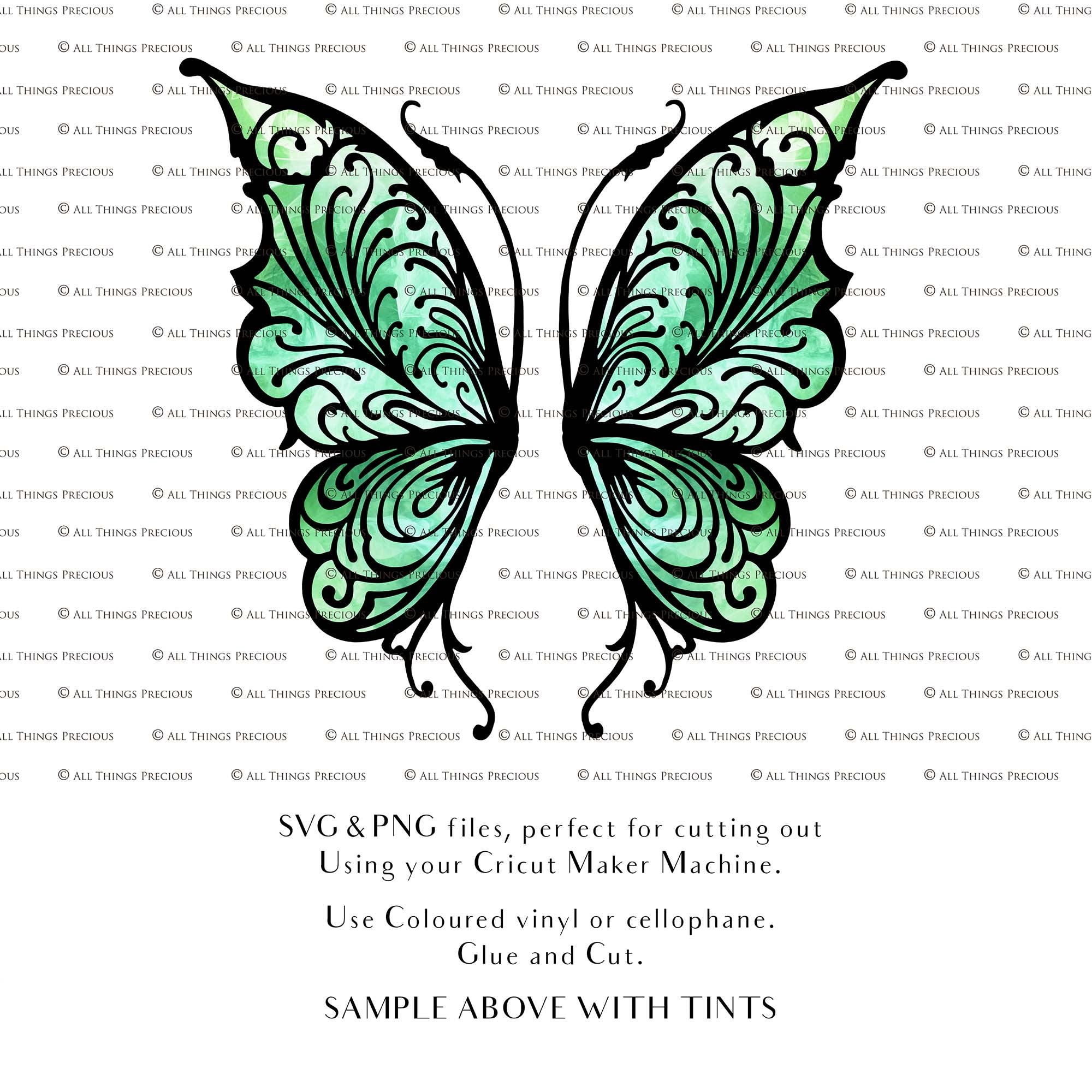 SVG, PNG Clipart, Fairy Wings, for Cricut and Silhouette Machine. Cut out and make your own real fairy wings. For Costumes, Halloween, Cosplay Wings, Adult Wings, Child size wings. Use them for Wedding invitations, sublimation print  or decorations.