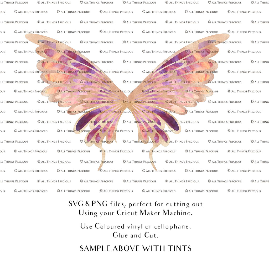 SVG, PNG Clipart, Fairy Wings, for Cricut and Silhouette Machine. Cut out and make your own real fairy wings. For Costumes, Halloween, Cosplay Wings, Adult Wings, Child size wings. Use them for Wedding invitations, sublimation print  or decorations.