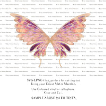 Load image into Gallery viewer, SVG, PNG Clipart, Fairy Wings, for Cricut and Silhouette Machine. Cut out and make your own real fairy wings. For Costumes, Halloween, Cosplay Wings, Adult Wings, Child size wings. Use them for Wedding invitations, sublimation print  or decorations.
