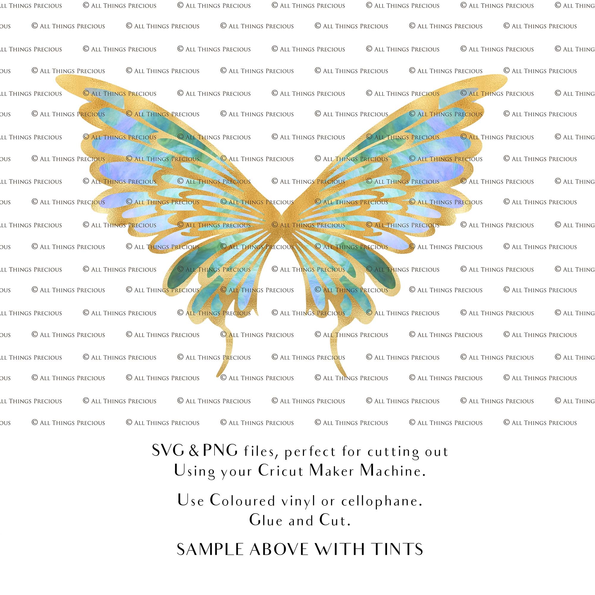 SVG, PNG Clipart, Fairy Wings, for Cricut and Silhouette Machine. Cut out and make your own real fairy wings. For Costumes, Halloween, Cosplay Wings, Adult Wings, Child size wings. Use them for Wedding invitations, sublimation print  or decorations.