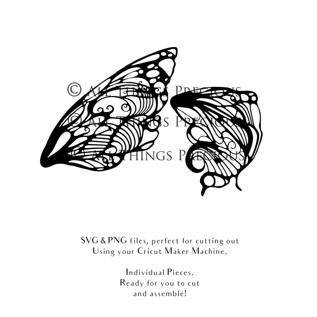 SVG, PNG Clipart, Fairy Wings, for Cricut and Silhouette Machine. Cut out and make your own real fairy wings. For Costumes, Halloween, Cosplay Wings, Adult Wings, Child size wings. Use them for Wedding invitations, sublimation print  or decorations.