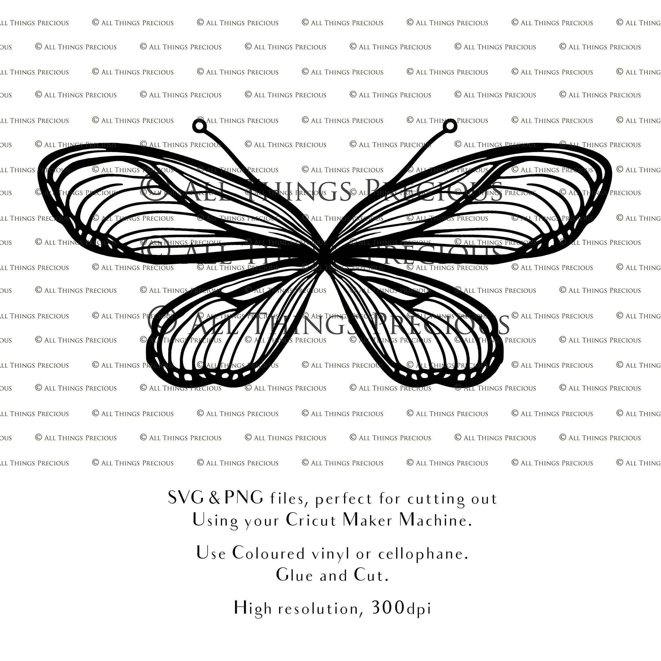 SVG, PNG Clipart, Fairy Wings, for Cricut and Silhouette Machine. Cut out and make your own real fairy wings. For Costumes, Halloween, Cosplay Wings, Adult Wings, Child size wings. Use them for Wedding invitations, sublimation print  or decorations.