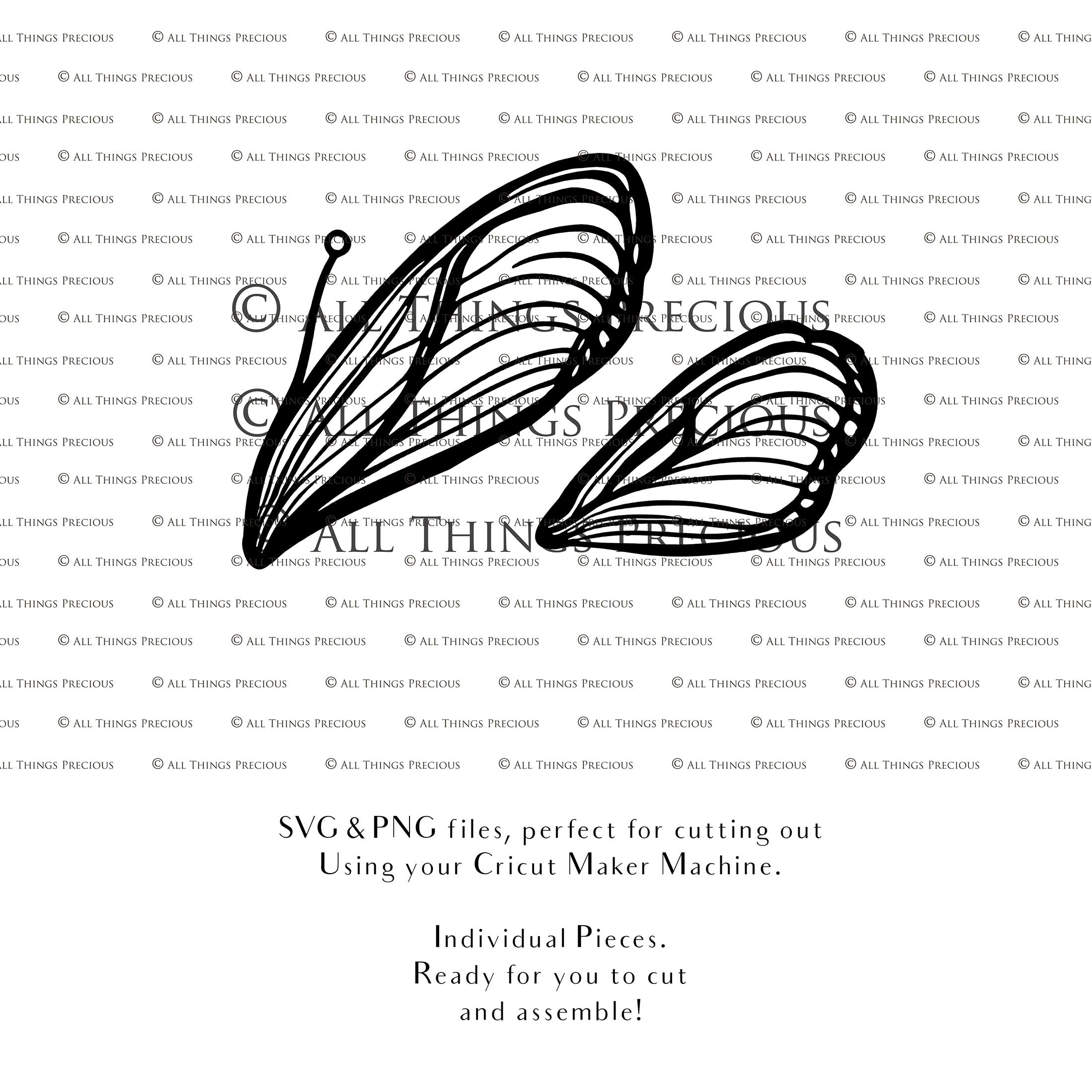 SVG, PNG Clipart, Fairy Wings, for Cricut and Silhouette Machine. Cut out and make your own real fairy wings. For Costumes, Halloween, Cosplay Wings, Adult Wings, Child size wings. Use them for Wedding invitations, sublimation print  or decorations.