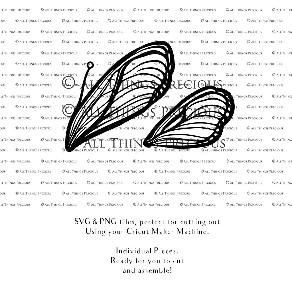 SVG, PNG Clipart, Fairy Wings, for Cricut and Silhouette Machine. Cut out and make your own real fairy wings. For Costumes, Halloween, Cosplay Wings, Adult Wings, Child size wings. Use them for Wedding invitations, sublimation print  or decorations.