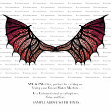 Load image into Gallery viewer, SVG &amp; PNG Fairy Wing files for Cricut or Silhouette Cameo Cutting Machine. To create wearable fairy wings, in adult or children sizes.  Use this graphic design for Halloween Costumes, Fantasy or Cosplay or photography. Use as prints in weddings, engagements or baby shower invitations. for you to cut and assemble. 
