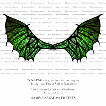 Load image into Gallery viewer, SVG &amp; PNG Fairy Wing files for Cricut or Silhouette Cameo Cutting Machine. To create wearable fairy wings, in adult or children sizes.  Use this graphic design for Halloween Costumes, Fantasy or Cosplay or photography. Use as prints in weddings, engagements or baby shower invitations. for you to cut and assemble. 
